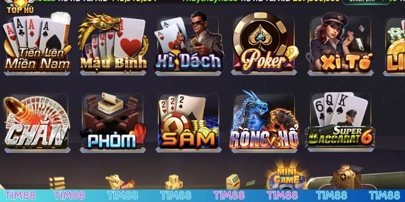 Các sảnh game đang có tại TIM88