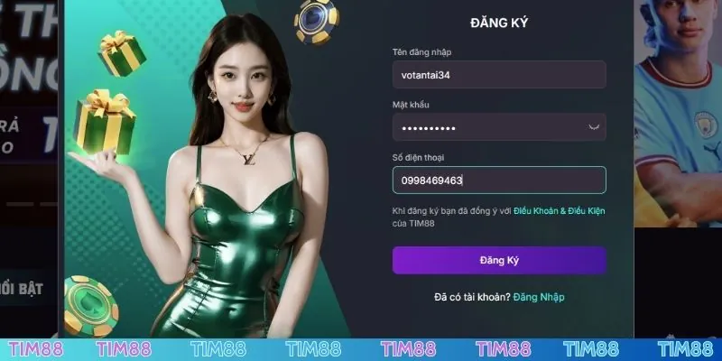 Hoàn tất thông tin xanh chín vào biểu mẫu